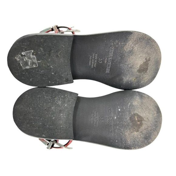 Zadig & Voltaire Red Sandals with Silver Accents - Picture 11 of 11